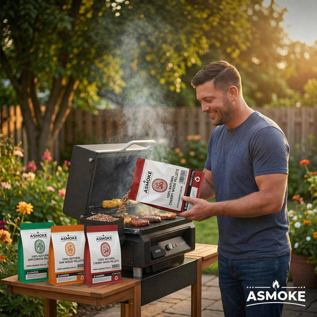 ASMOKE 4-Piece Premium Wood Pellet Variety Pack - Apple, Oak & 2x Cherry (4 × 2.27kg Bags) — image 6