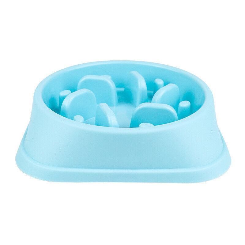Dog-Bowl Dishes Slow-Feeder Large Pet-Eat Dogs Food-Nonslip Interactive - Blue