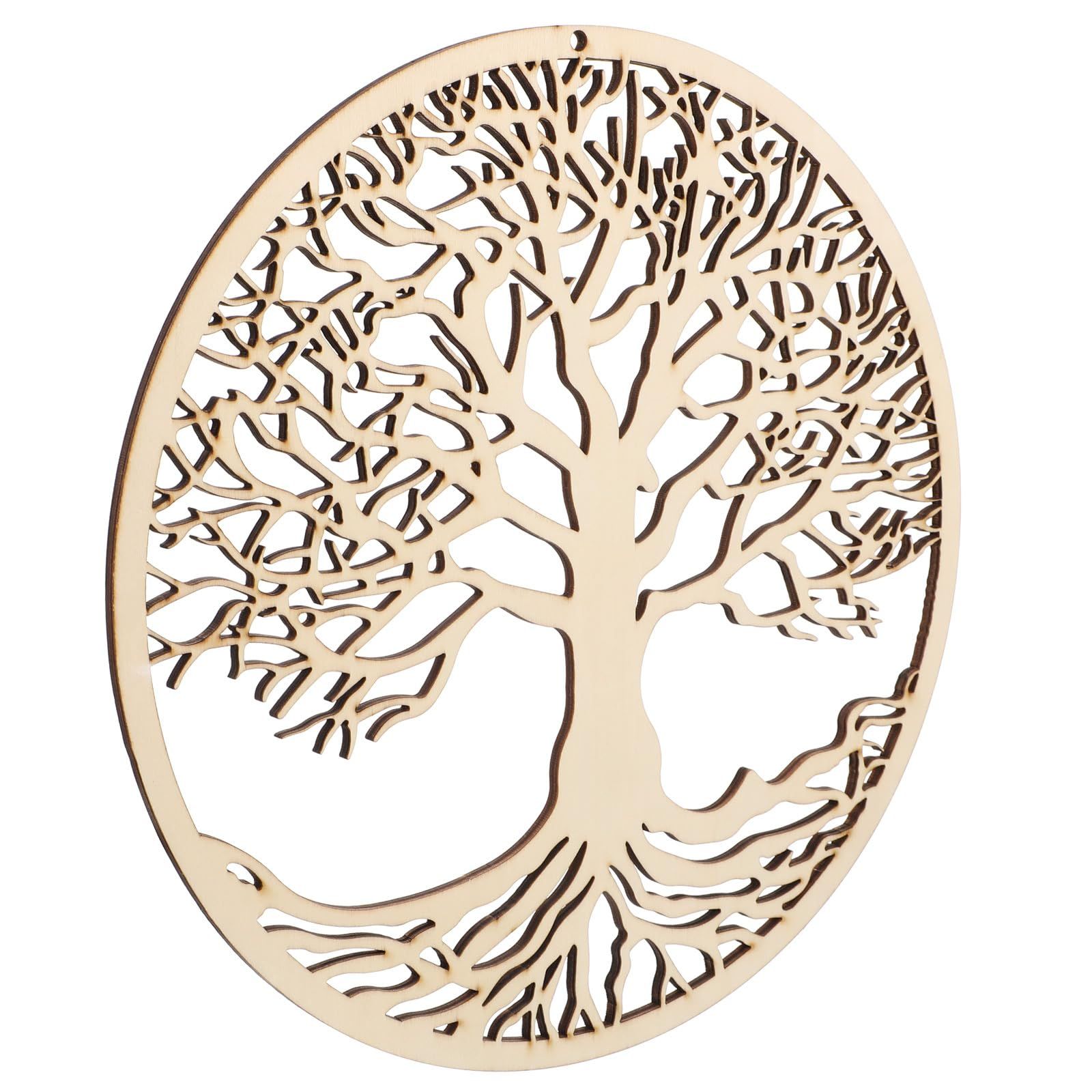 Tree of Life Pendant Wooden Tree of Life Hanging Art Wall Wooden Flower Wall Decoration Wedding Logo — image 2