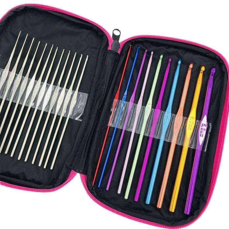 Crochet hooks knitting kit with markers and tape measure, multicolor โ image 4