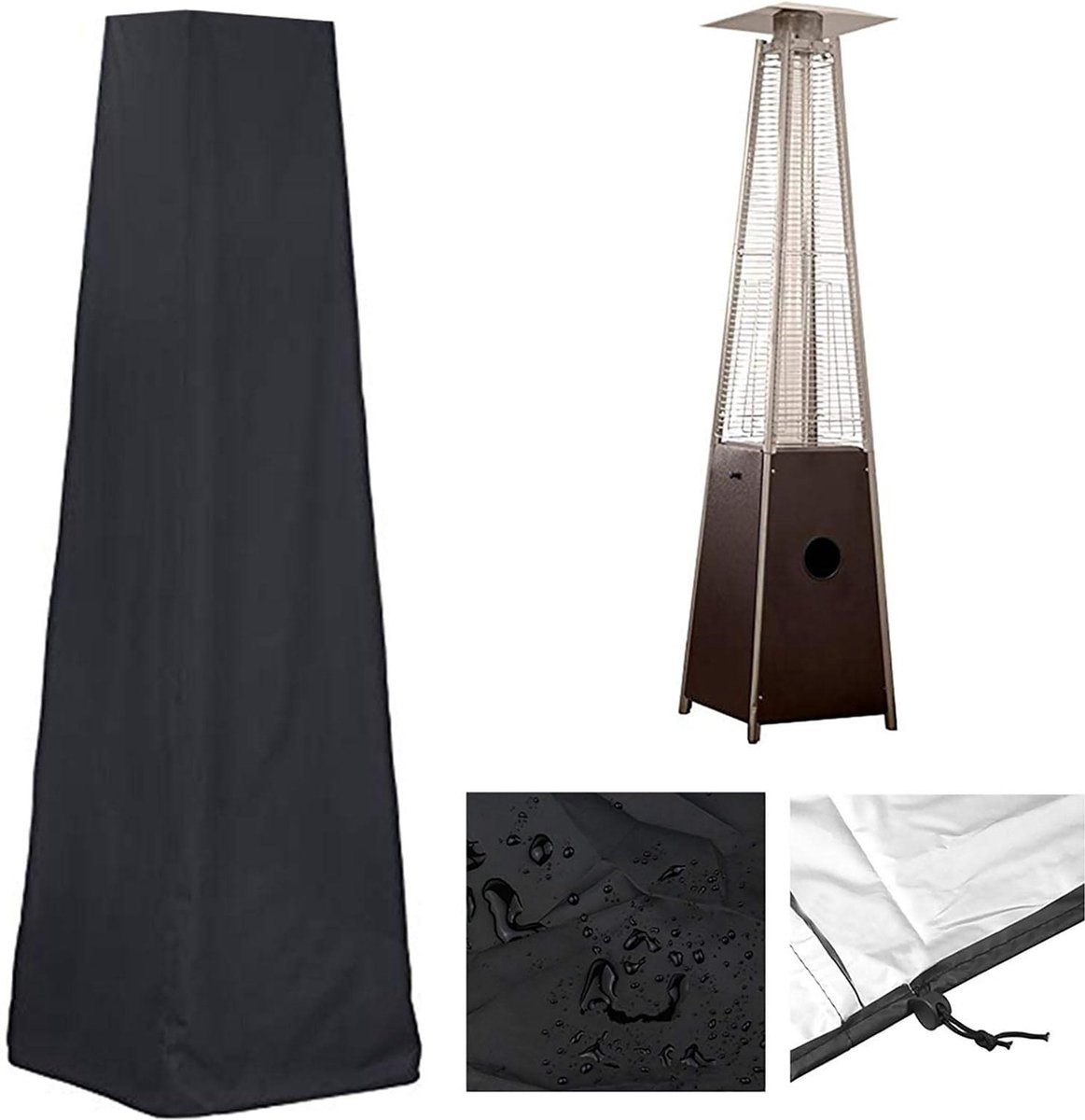 Patio Heater Cover - Heavy-Duty Waterproof Porch Cover - Patio Heater Cover - Pyramid Style Heated Umbrella Cover - Dust Cover for Outdoor Use - Heater Cover — image 2