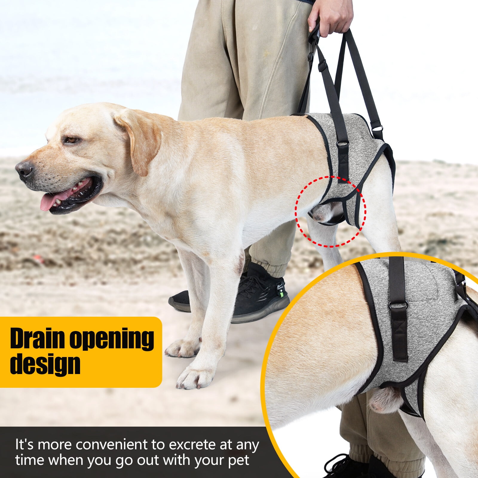 Dog Sling for Large Dogs Hind Leg Adjustable Dog Lift Harnesses For Walking/Climbing Pet Auxiliary Slings for Elderly, Disabled Dogs L โ image 5