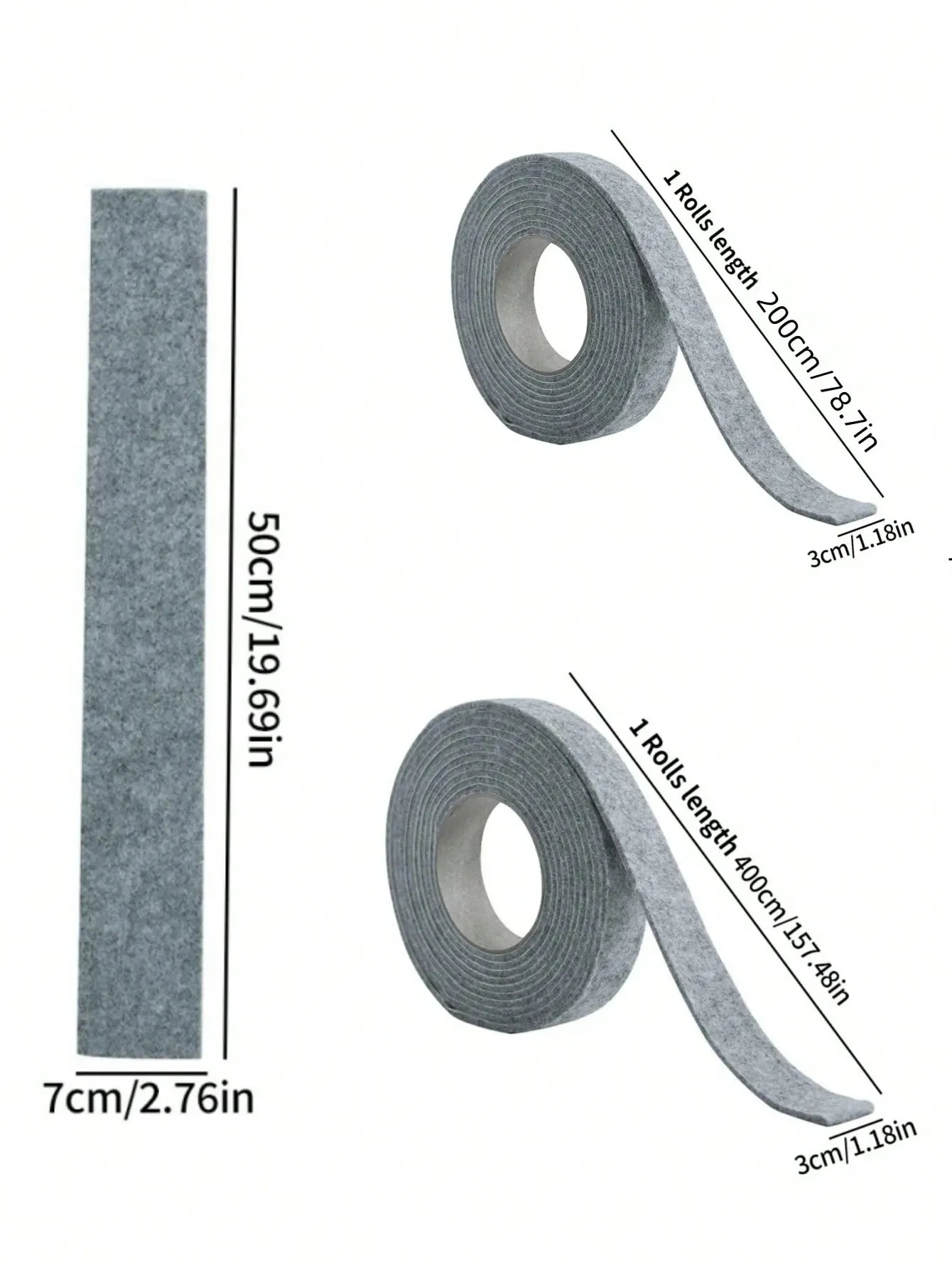 1 Roll 7cm*50cm Gray Self Adhesive Felt Moisture Absorbing Strip, Window Condensation Prevention Sealing Tape โ image 3