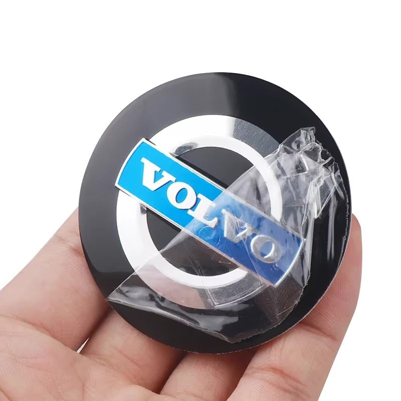 Volvo Center Caps 4-Pack, 64mm – Black, Silver, Blue Hub Emblem for Volvo Wheels — image 3