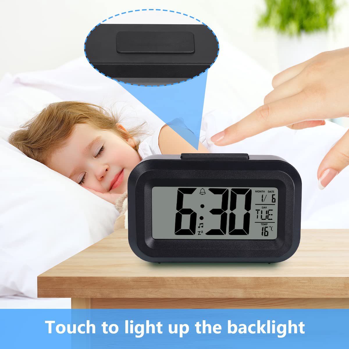 Wekker Digital Alarm Clock - Children's Clock - Wekker Children's Alarm Clock - Travel Alarm Clock - LED Display Clock - Adjustable 12/24 Hour Snooze Function — image 3