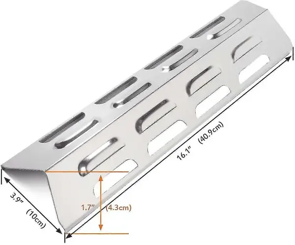 4 Pack Gas Grill Heat Plate Replacement Stainless Steel Heat Shield for Kenmore Master Forge Grills 40.9 × 10 cm — image 3