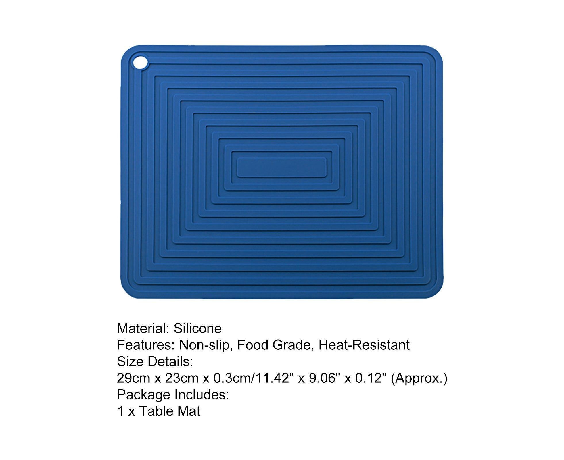 Table Mat Silicone Rectangular - Navy Blue — image 4