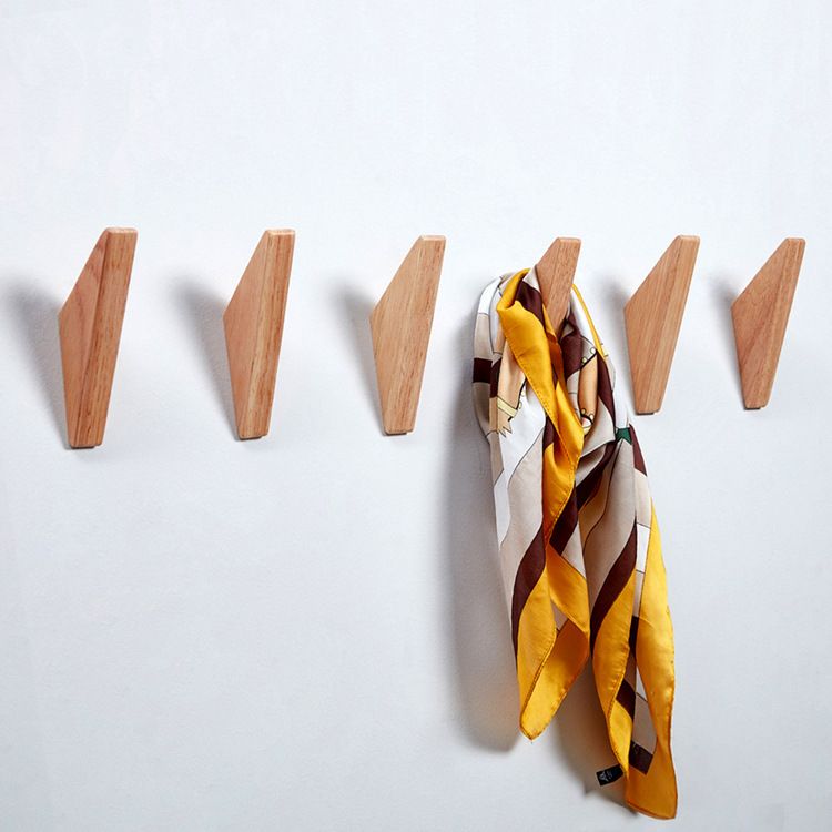 Wood Wall Hooks, 6 Pack Oak Coat Hooks Minimalist Design Heavy Duty Robe Hook Wall Mounted Rustic Wooden Hooks Clothes Hanger — image 3