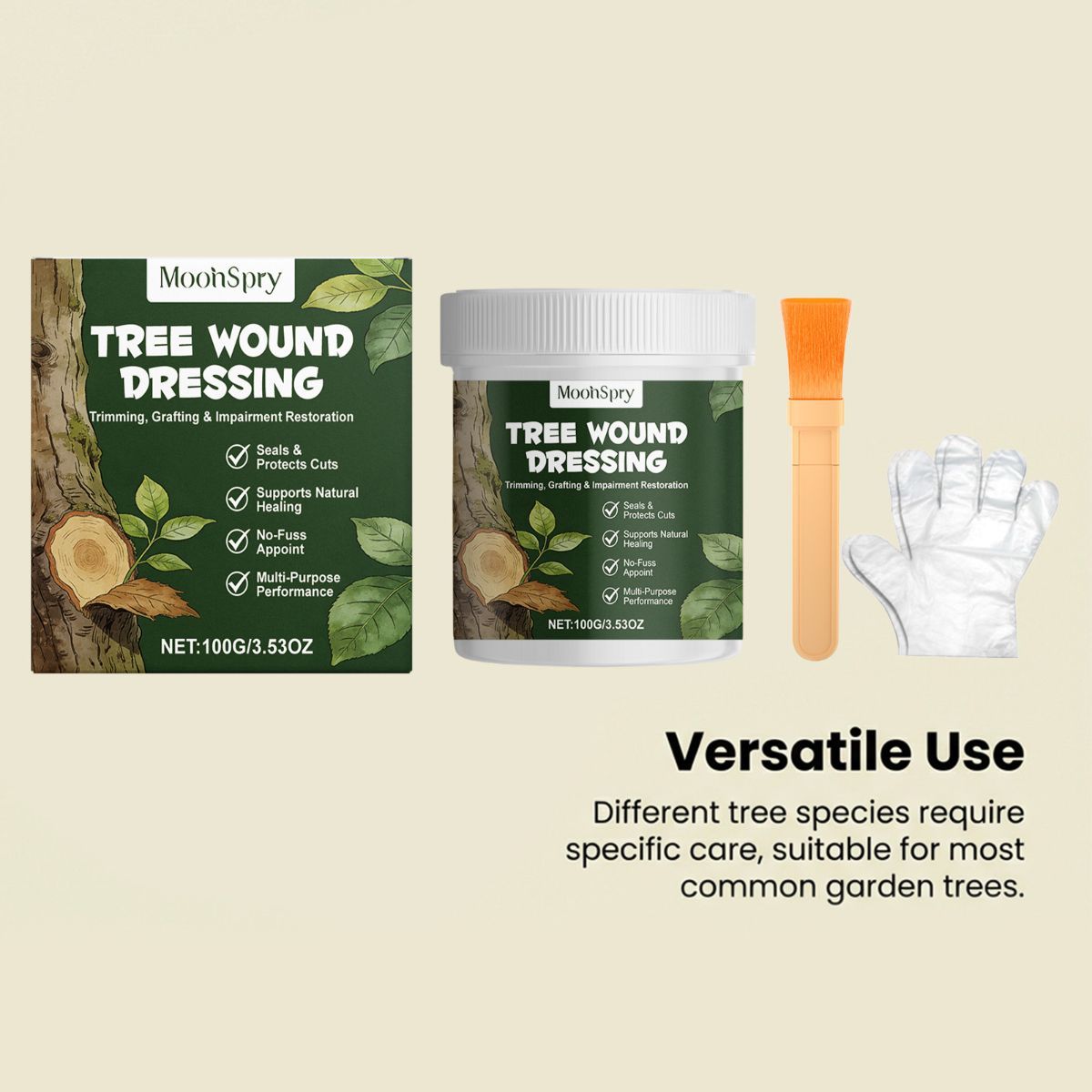 5Pack Tree Wound Sealer & Dressing, 100g Tree Pruning Sealer for Cut, Damaged Bark, Grafting – Effective Tree Repair Sealant for Shrub, Bonsai, Rose, Orchard — image 3