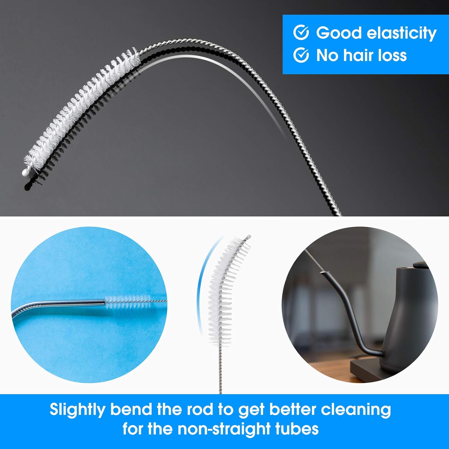 10 Piece Stainless Steel Straw Cleaning Brush Set - Durable Nylon Bristles - Multi-Size for Reusable Straws, Sippy Cups, and Narrow Neck Containers โ image 5
