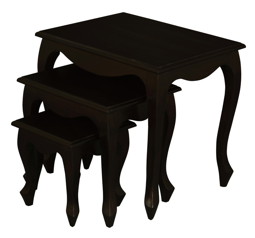 Queen Ann Nest of Table Set of 3 (Chocolate) โ image 2