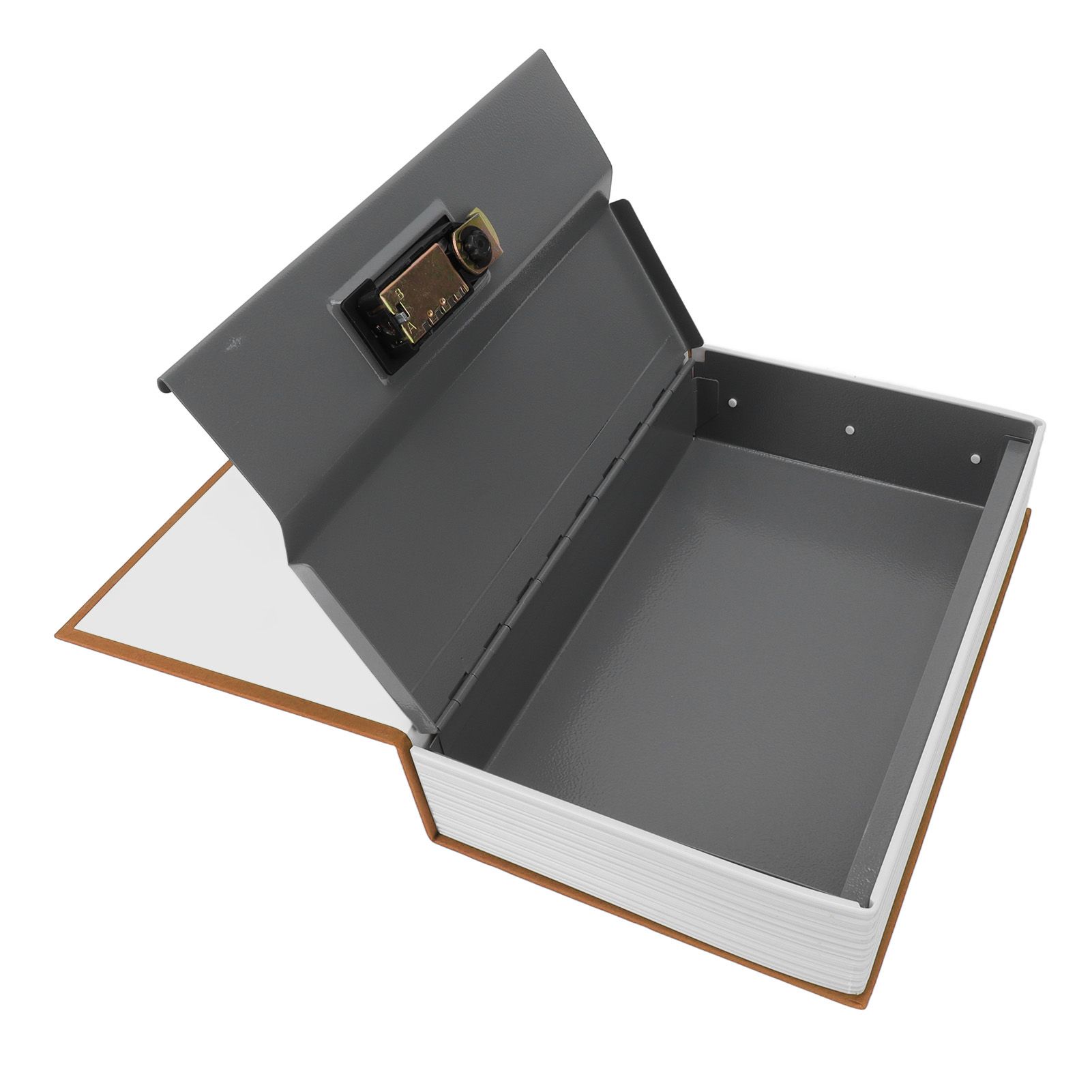 Diversion Book Safe Large Size Dictionary Style Stainless Steel Book Safe Combination Lock for Coins Card Documents Brown โ image 6