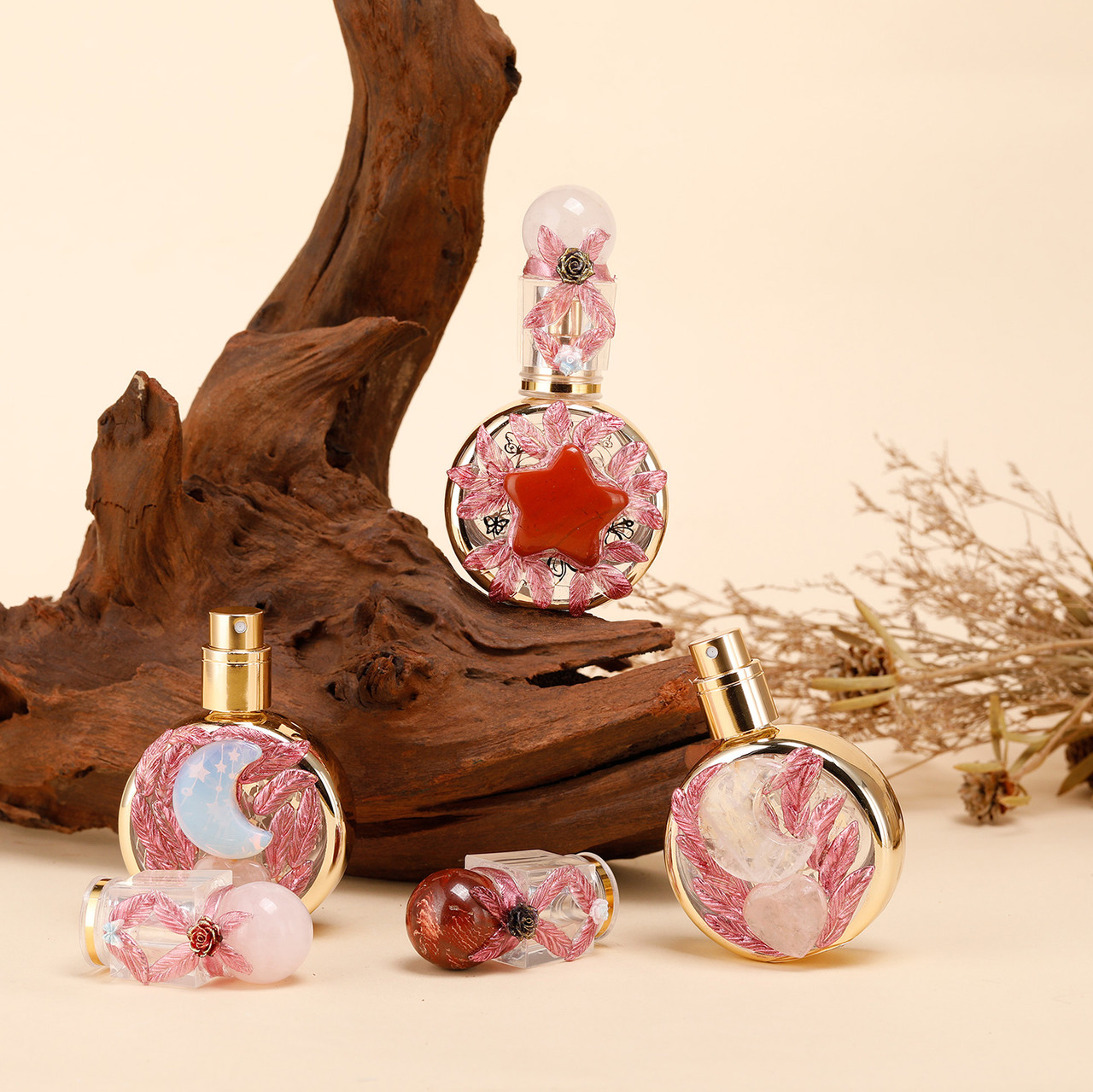 Healing natural crystal perfume bottle(25ml)-rose quartz amethyst โ image 4