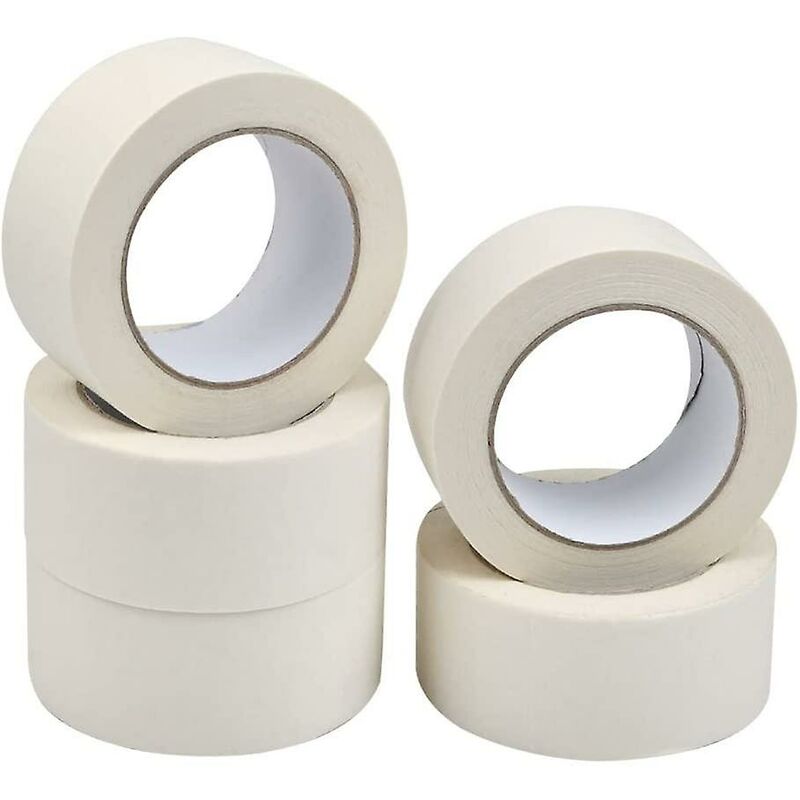 5 ROlls Masking Tape Adhesive Paint Masking Tape Multi-Purpose Strong Sticky Tape For Painting, Industry, Decorating