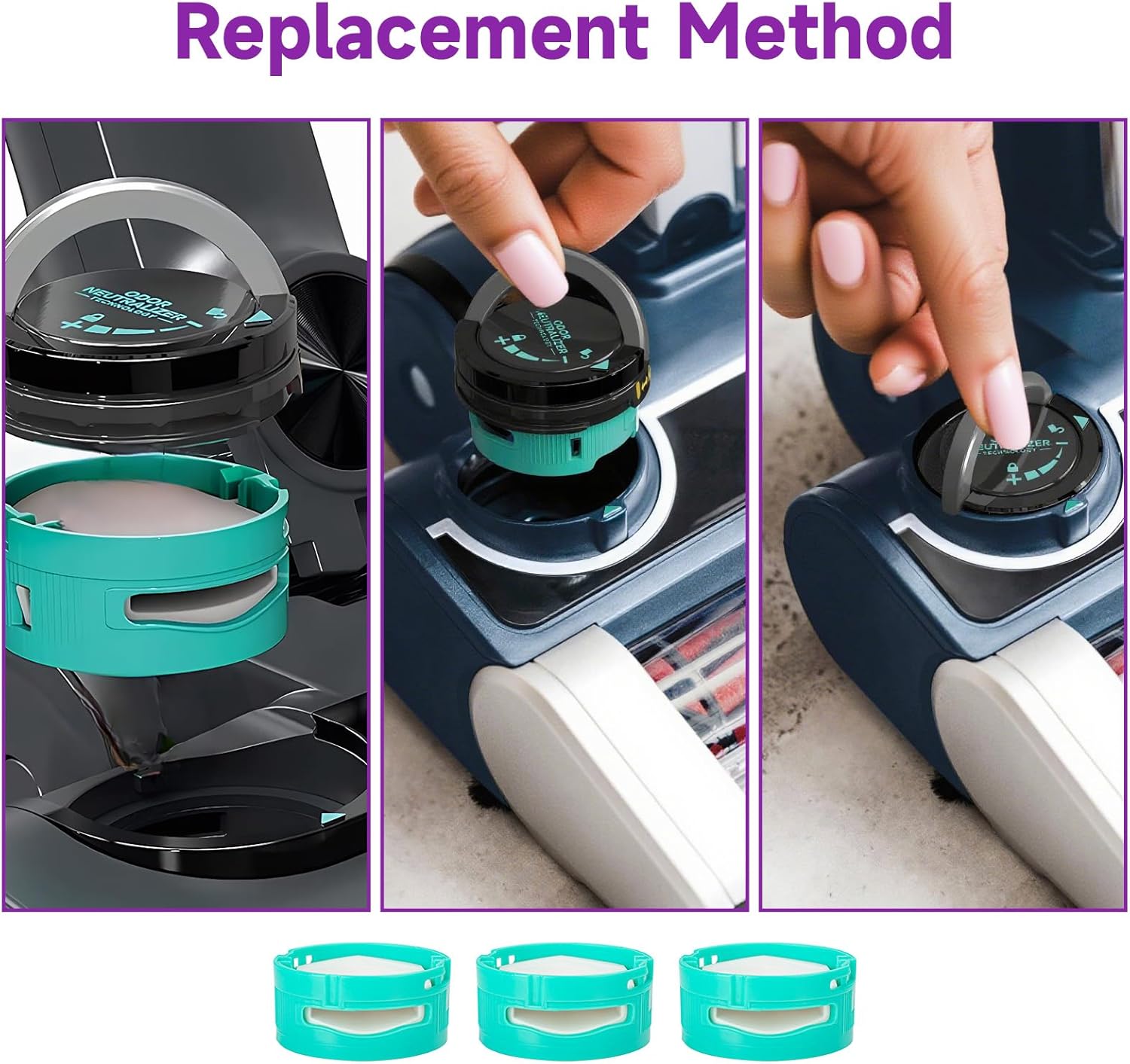 3 Pack for Shark Odor Neutralizer Cartridge Replacement for Shark Stratos Odor Neutralizer Cartridge UV900 ZU102 LA702 AZ3002 AZ4002 AZ3000 HZ3000 HZ3002 β image 5
