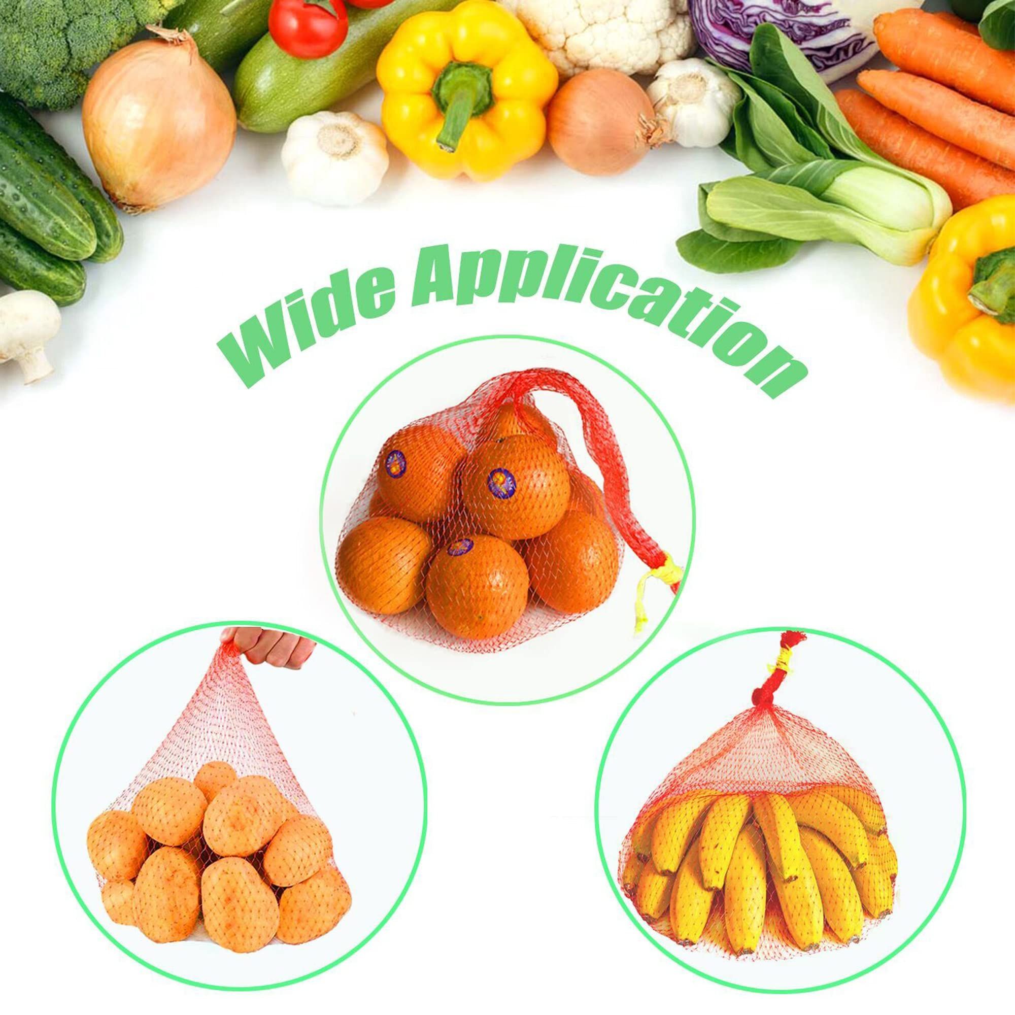 100 pc Thicken Melon Nets Watermelon Nets Melon Cradle Hanging Watermelon Nets Bags Melon Hammocks Fruit Mesh Bag with Drawstring — image 3