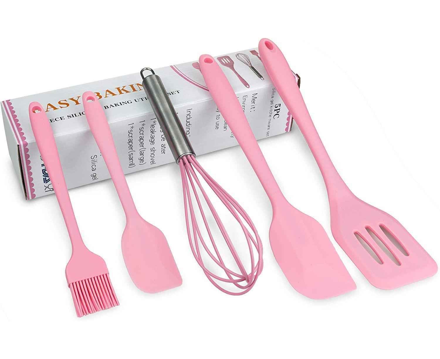 Silicone Baking Utensils Set - Heat-Resistant - Pink โ image 3