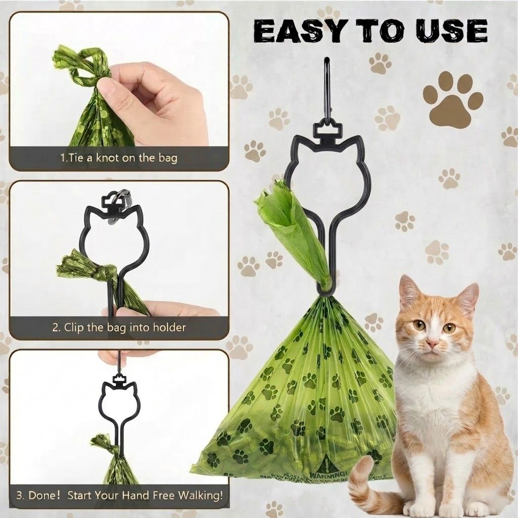 Eco-Friendly Pet Waste Bag Set with Leash Clip Holder and Camo Storage Pouch – Leak-Proof, Tear-Resistant Poop Bags for Dogs and Cats, Hands-Free Outdoor — image 6