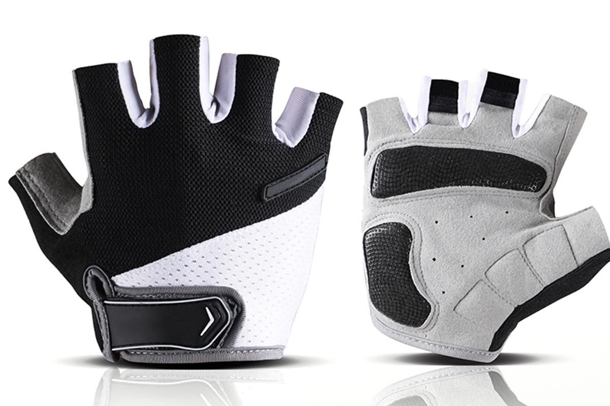 1 Pair Cycling Half Finger Bike Gloves With Anti Slip Pad For Unisex - Black & XL