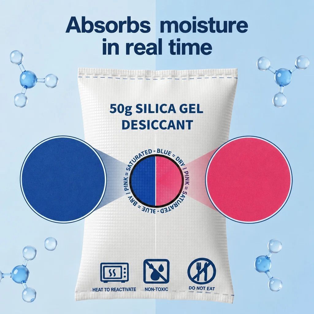 4 Pack Visual Humidity Green Silica Gel Desiccant, Colour Changing Regular 100g Dehumidifying Beads — image 5