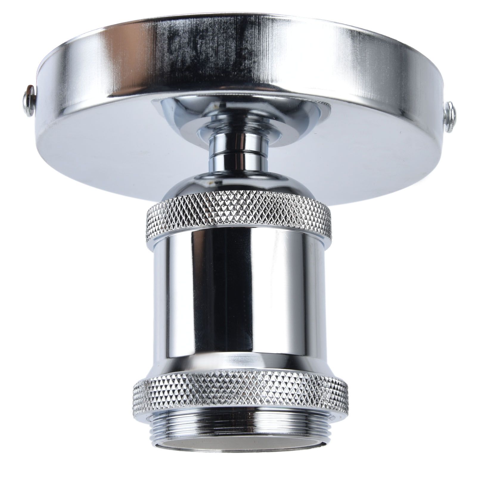 Vintage E26 E27 Lamp Socket Ceiling Lamp Holder with Accessories for Kitchen Bedroom Living Room 100‑240VSilver — image 5