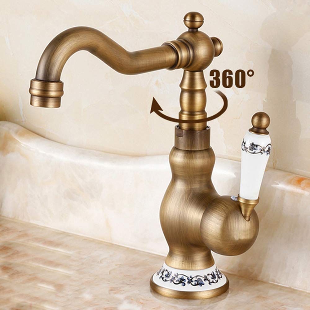 Antique Bar/Prep Deck Mounted Rotatable with Ceramic Valve Single Handle One Hole for Antique Brass Kitchen Faucet โ image 3