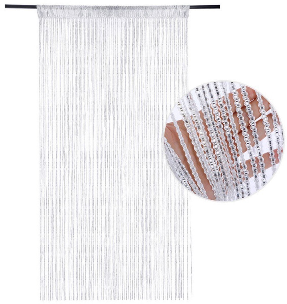 99*199 cm - Fly curtain - Screen door - Door curtain - Window decoration - Bead curtain - crystal bead coded door curtain - with tassels - wardrobe curtain
