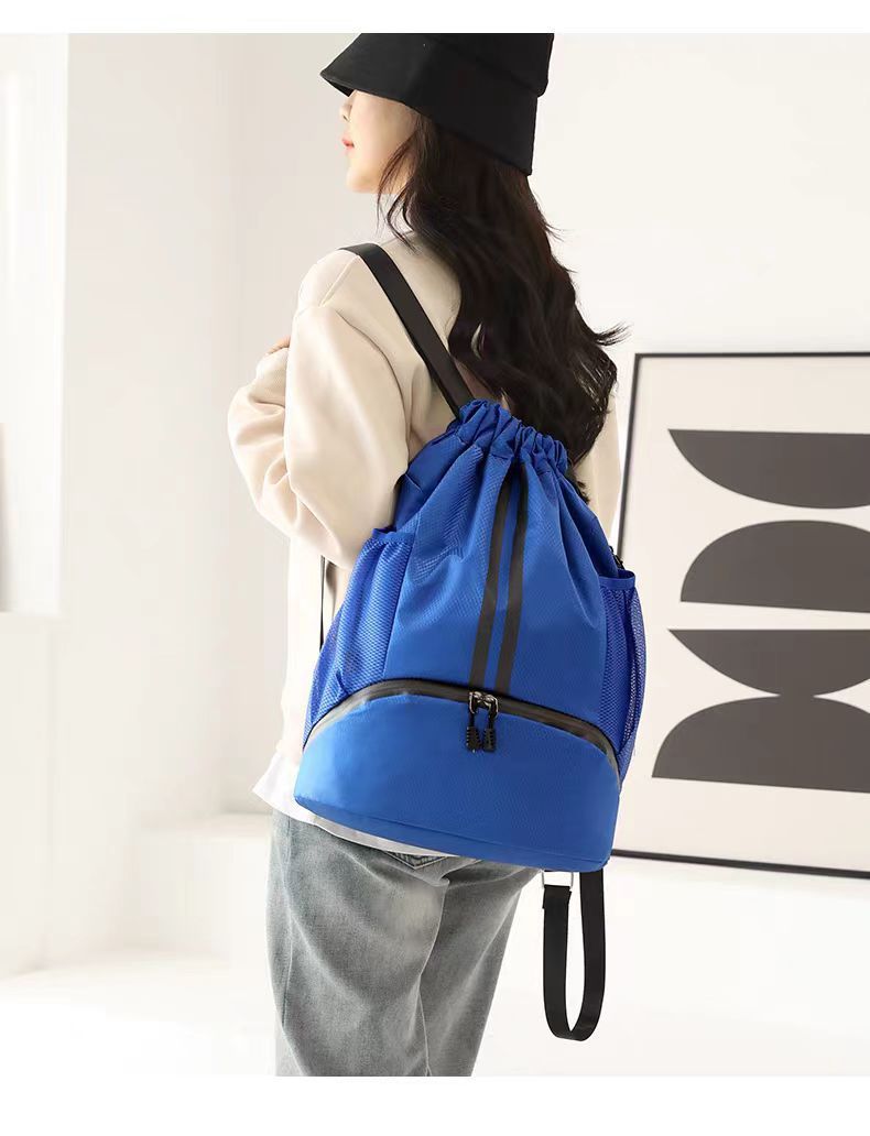 Sports Drawstring Backpack - String Swim Gym Bag with Shoes Compartment and Wet Proof Pocket for Women&Men โ image 3