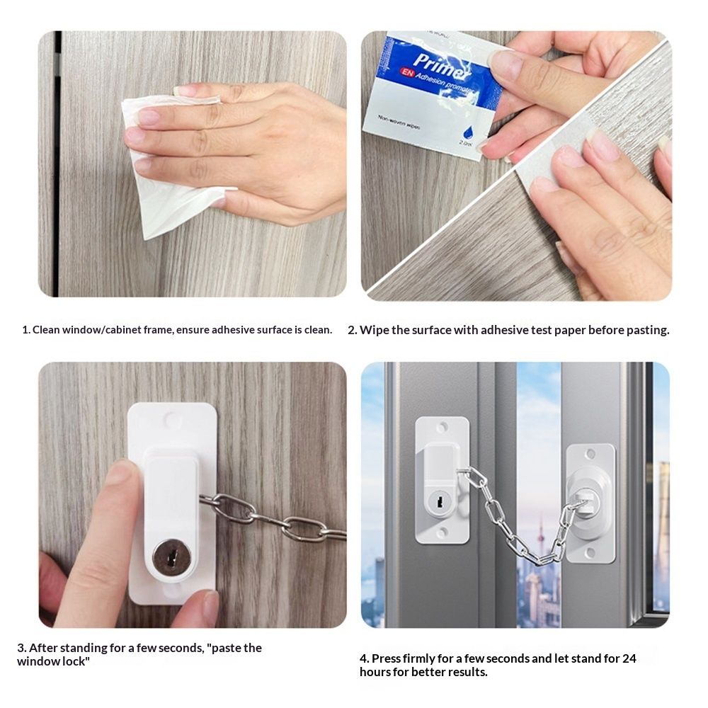 oor Locks for Kids Safety, for Door Monkey, Child Proof Door Lock, Drawers and Child Safety Cabinet Locks, Adhesive No Drilling(White 2Pack) — image 4