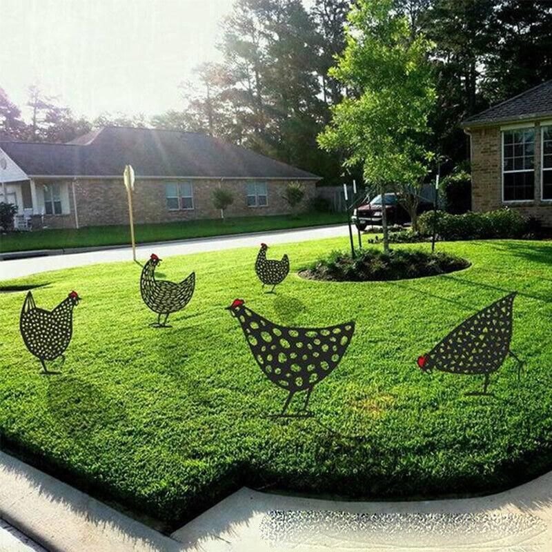 Garden Ornaments Chicken Yard Art Garden Backyard Lawn Decor Gift Easter Deco - A — image 5