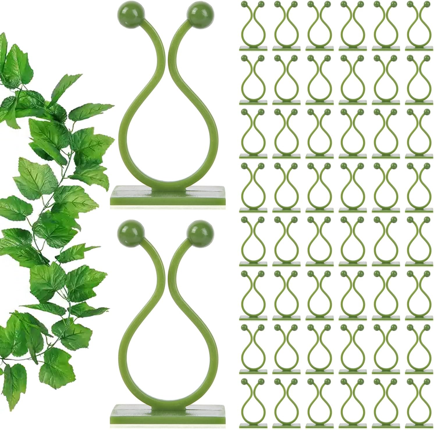 Green Plant Stem Supports for Indoor Use - Tall Plant Stakes for Monstera - Plant Anchoring Clips - 120 Pieces
