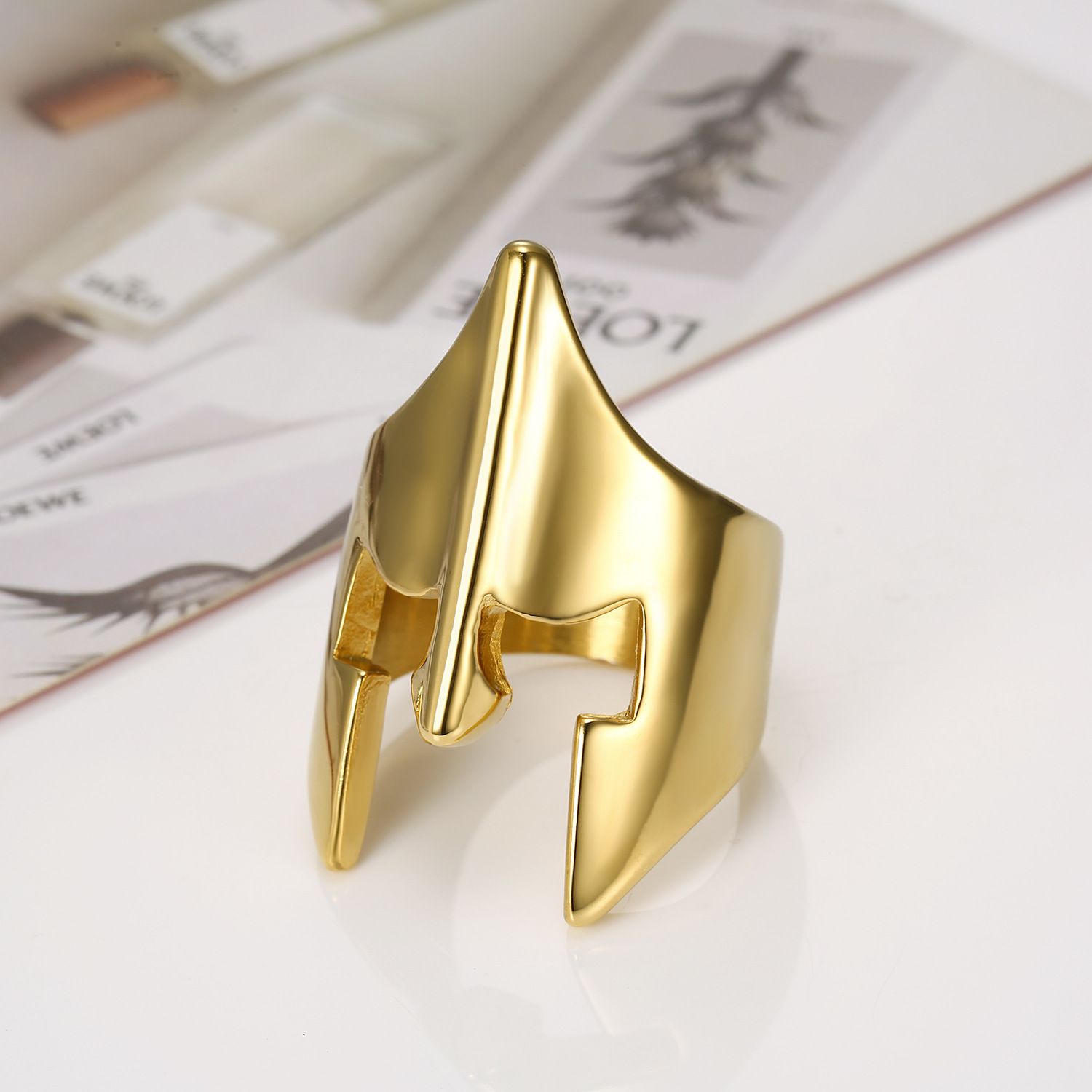 3 pcs Men's Women's Stainless Steel Ring Spartan Knight Helmet Greek Warrior Nordic Viking Mask Punk Biker Rings โ image 3