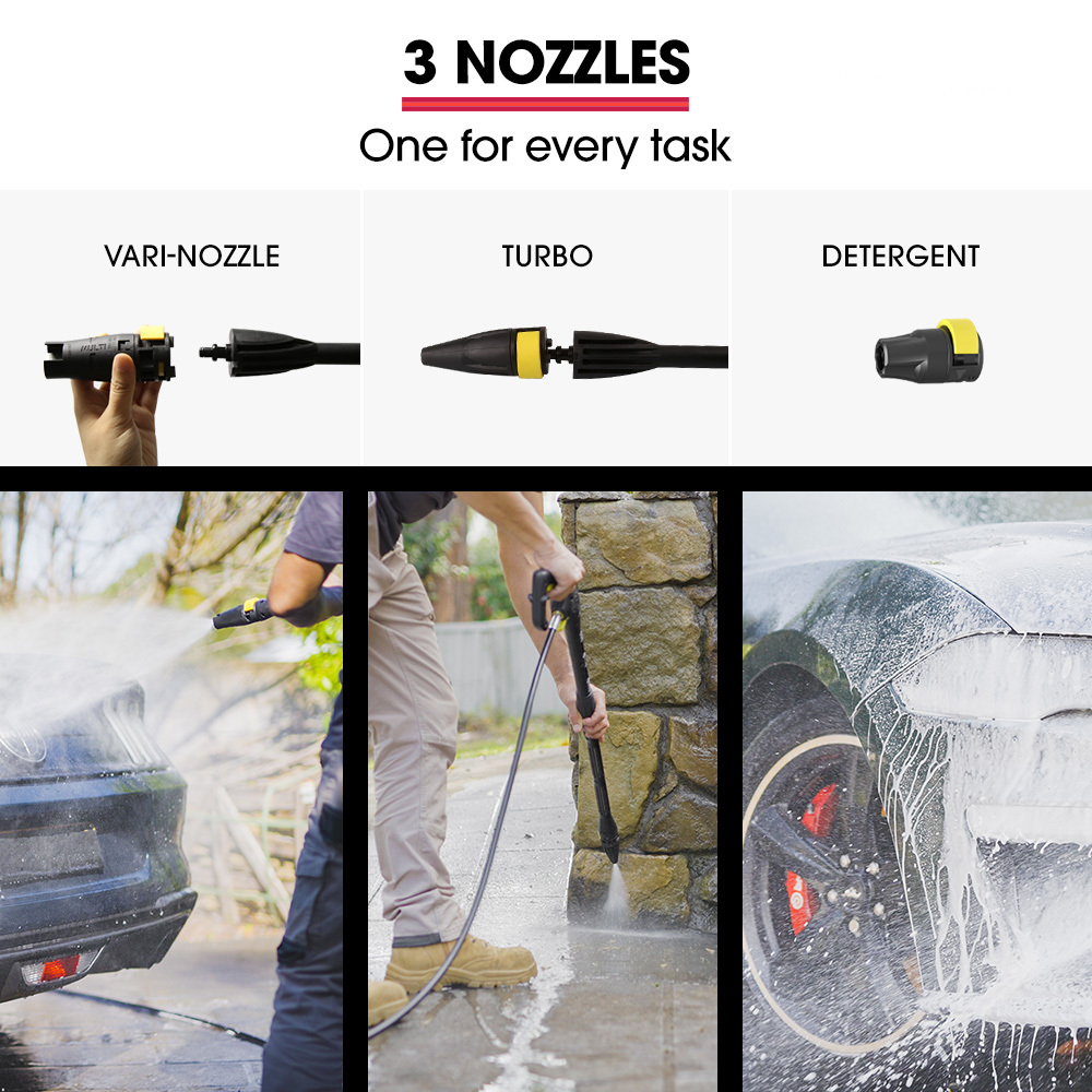 JET-USA RX540 Electric High Pressure Washer, 2800PSI 2 Nozzles, Brush Head, Deck Cleaner, Detergent Bottle, 10M Hose โ image 5