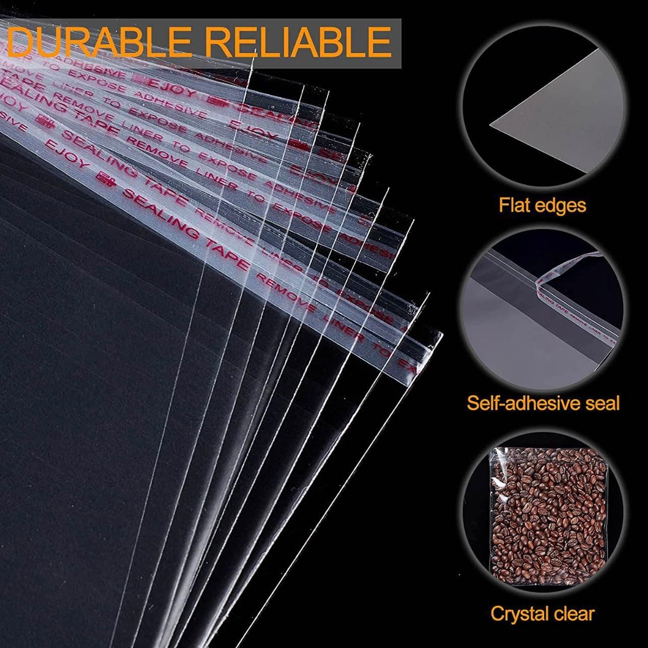 100Pcs Self-Adhesive Clear Opp Cellophane Bags with Air Hole - 8*12+2cm — image 4