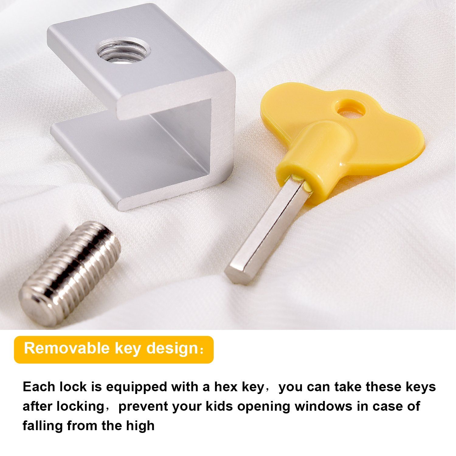 Child friendly window limiter with no drilling and fixed safety lock, aluminum alloy anti-theft window lock buckle โ image 2
