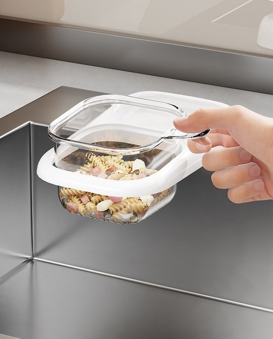 Sink Strainer & Drip Rack - With Suction Cup & Removable Strainer Tray - For Vegetables & Food Leftovers - White โ image 6