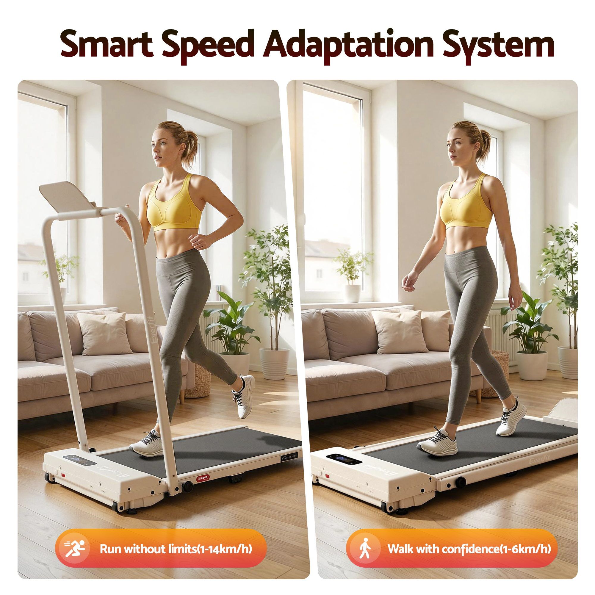 Everfit 3 in 1 Walking Pad Treadmill 12% Incline Under Desk Foldable Treadmills for Home Gym With 38cm Wide Belt APP Control — image 4