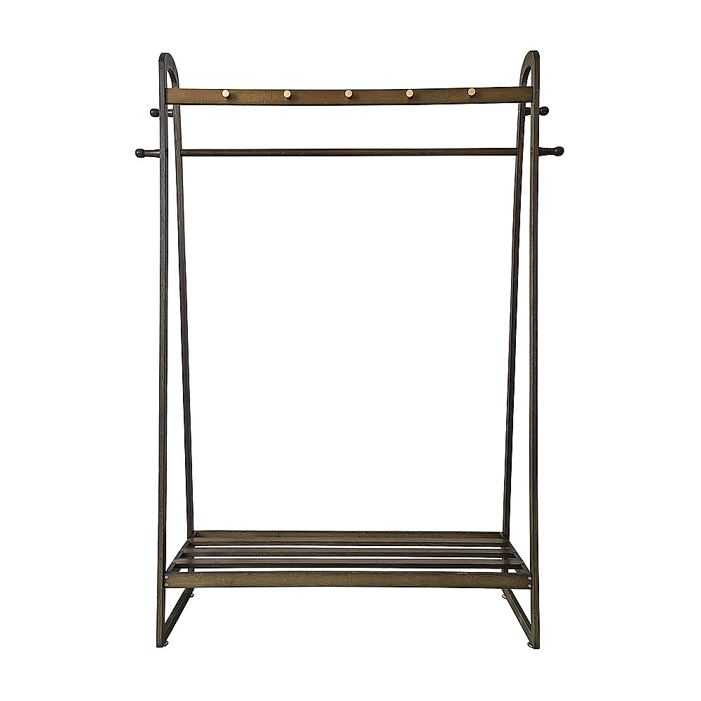 Dark Wood 160x100cm Clothes Rack Slim Stylish Space Saving — image 4