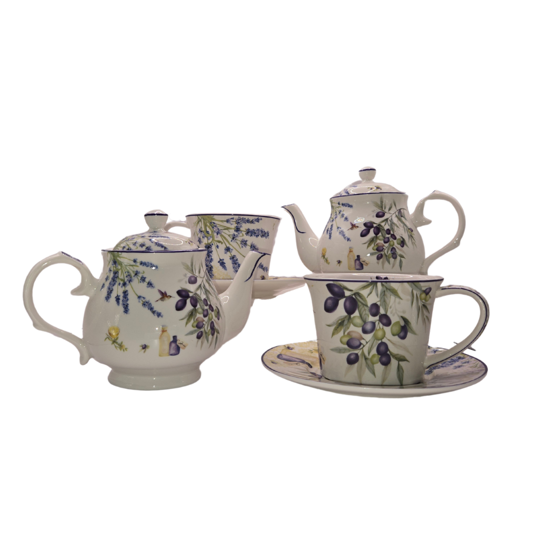 Lavender & Olive Tea Set for 2 - Premium Porcelain — image 2