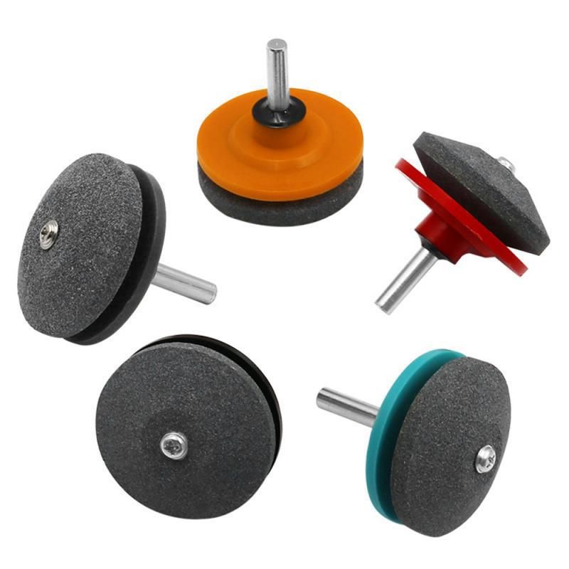 Grinding Drill Sharpener Lawnmower Faster Rotary Drill Blade Sharpener Grinding Tool Garden Lawn Mower Parts, 5pcs