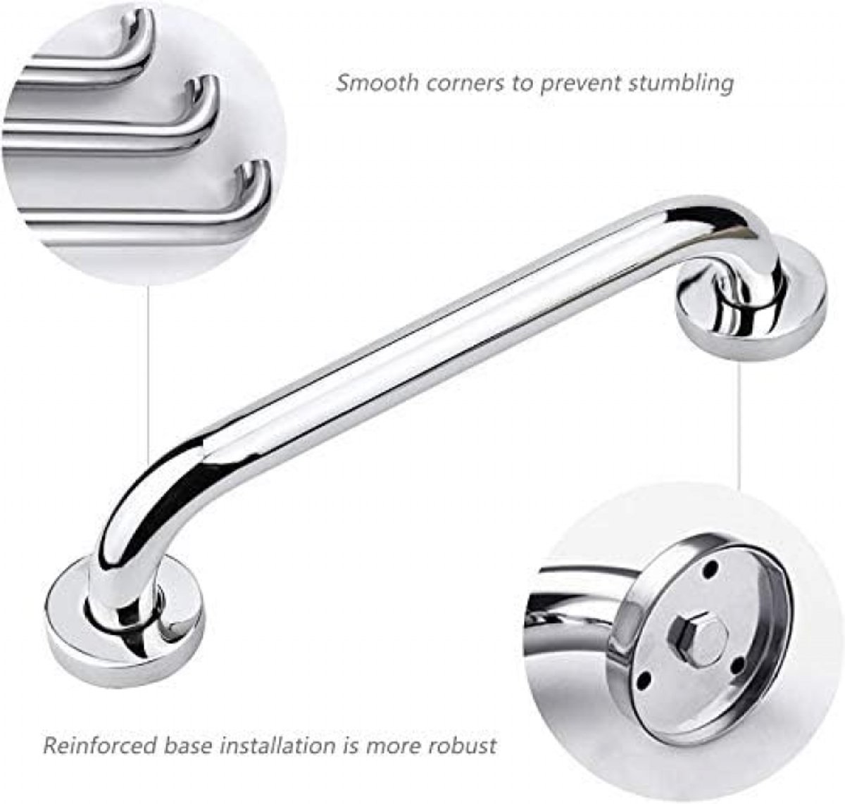 Shower Grab Bar - Stainless Steel - Bathroom Heavy Duty Safety Grab Bars - for the Elderly, Disabled, and Children - Non-Slip Grab Bar - Kitchen - Stairs — image 3