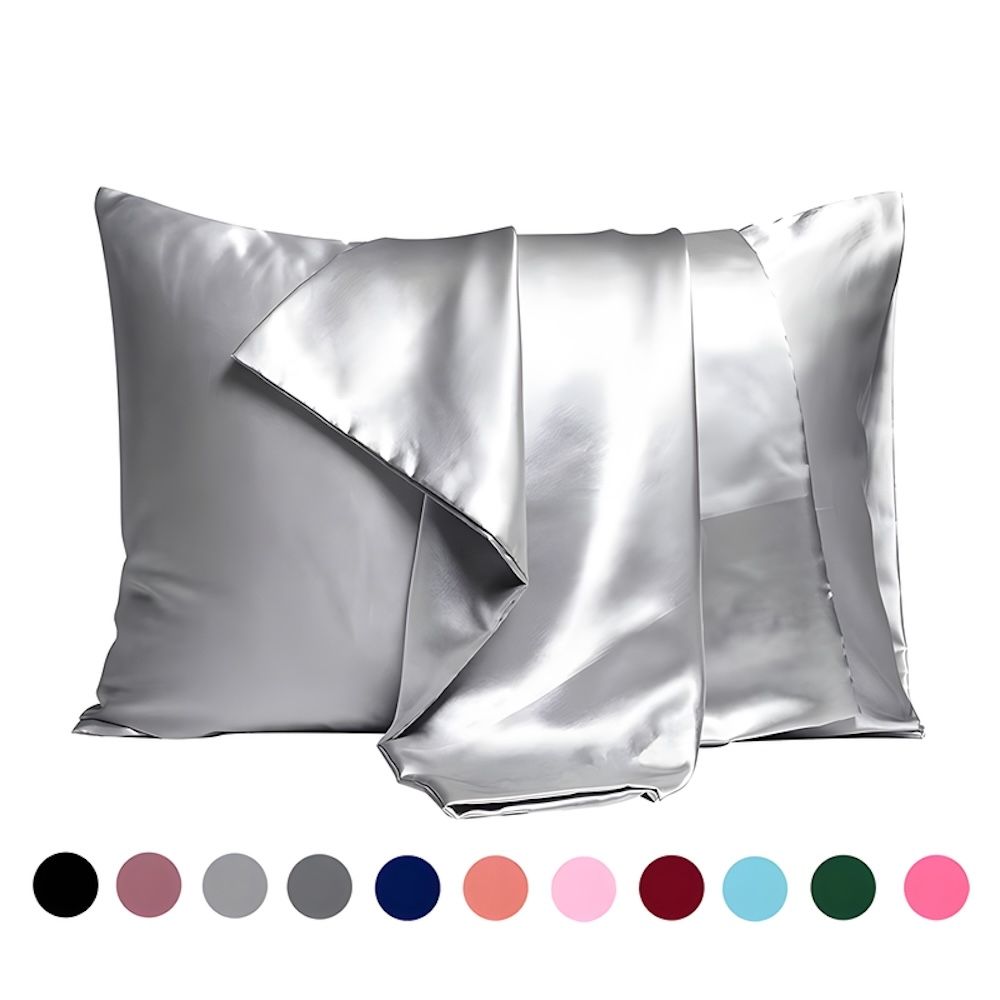 Satin pillowcase 2-pack light gray, 50 × 66cm