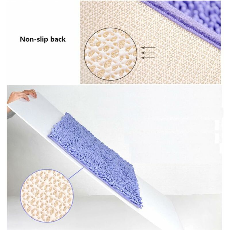 Soft Shag Bath Mat Kitchen Rug Door Mats Doormats Non-Slip Strip Absorbent Doormat Bath Shower Mat Shaggy Rug - 60 × 90 — image 4