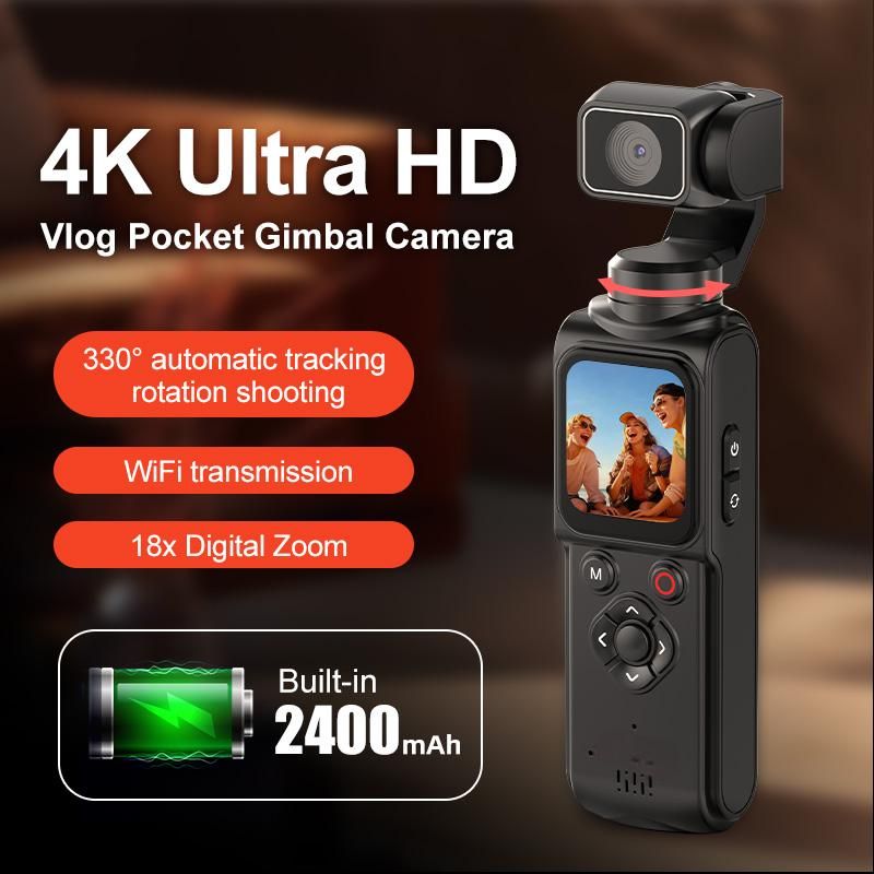 AT-M105 Pocket Gimbal Vlog Camera, 4K HD Handheld Video Camera,black,32GB — image 3