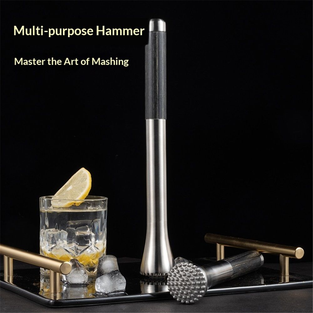 10.43 in for Cocktails Stainless Steel Drink Muddler Bartender Accessories Lemon Smasher for Home Bar Tool Ice Crusher for Fruit Drinks — image 3