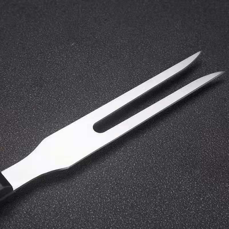 Carving Fork Pot Forks Stainless Steel Meat Serving Fork with Plastic Handle Serving Grill Fork Black Handle Barbecue Fork — image 2