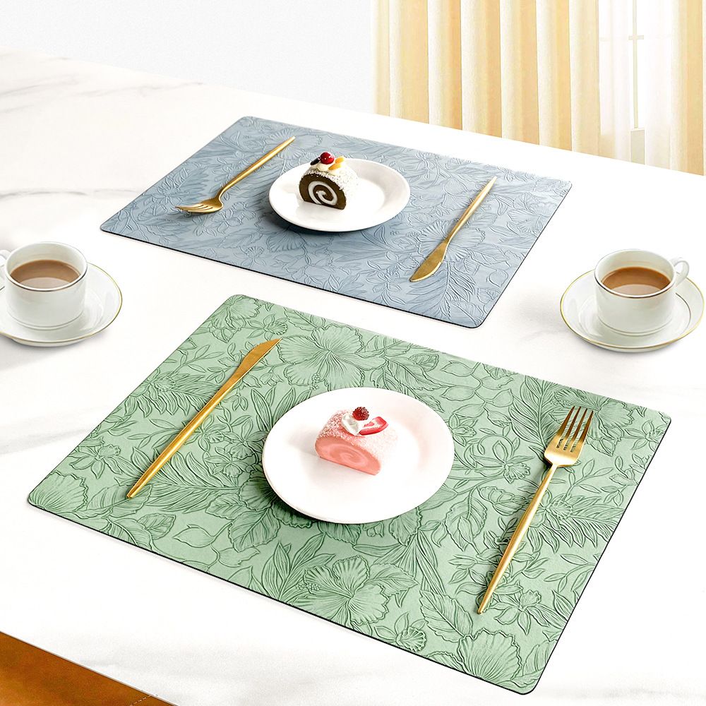 Placemats Set of 3 Faux Leather Place Mats Heat Resistant Waterproof Wipeable NonSlip Dining Table Mats Tabletop Decor for Kitchen โ image 4