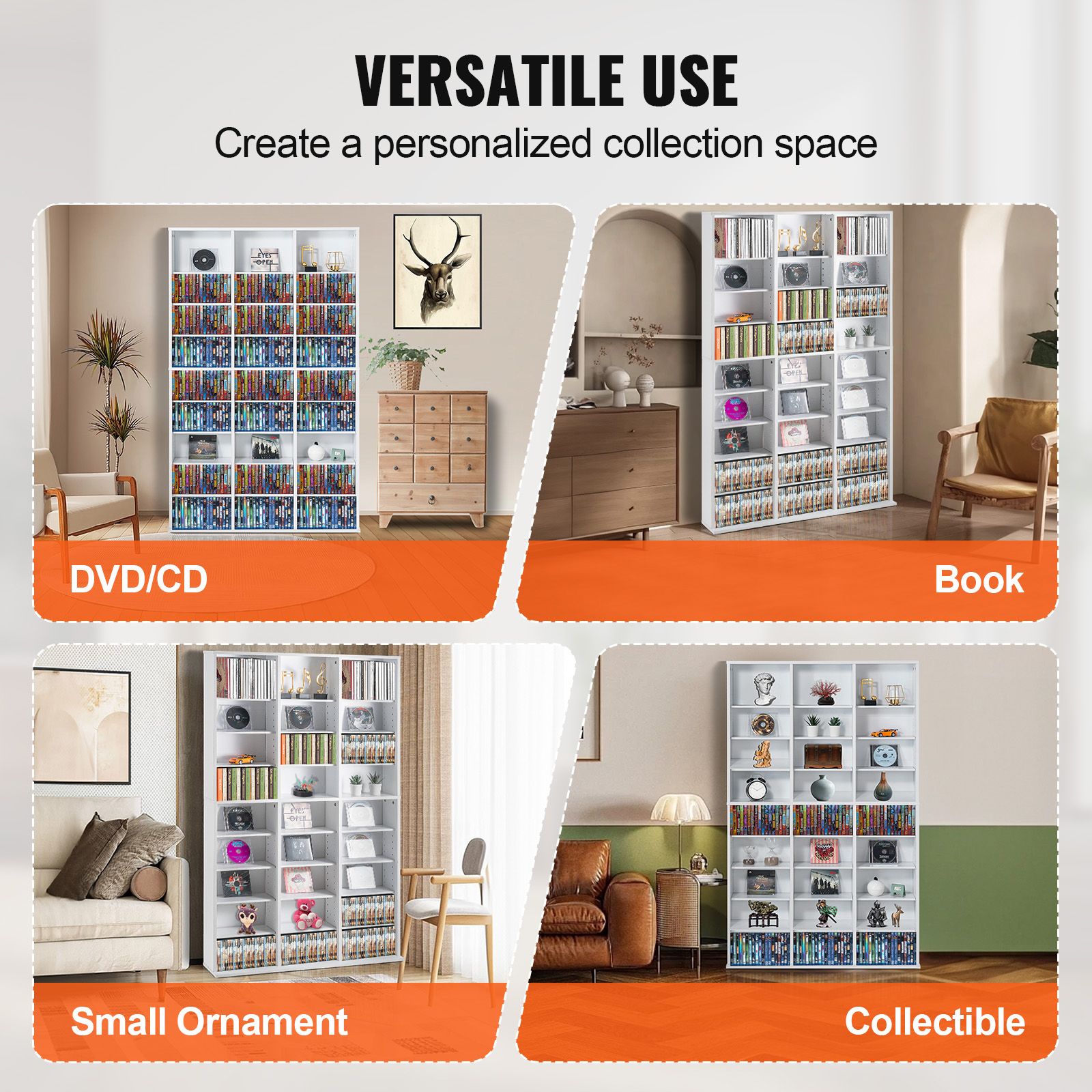 Media Storage Cabinet, 9-layer DVD Shelf Holds up to 756 CDs, Adjustable CD Shelves 27 Compartments, Protects & Organizes Music, Movie, Video Games or — image 6