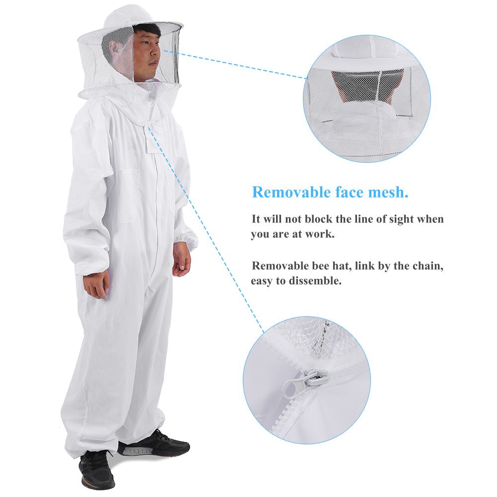 Professional Beekeeping Protective Equipment Bee Keeping Full Body Beekeeper Suit Hat L — image 4