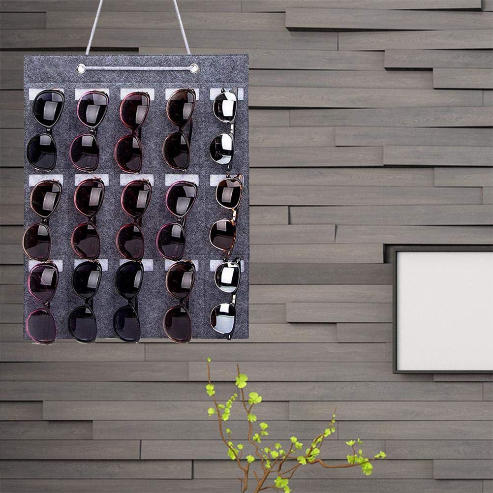 Hanging Sunglasses Organizer Wall Mounted 15 Slots Glasses Storage Organizer Holder โ image 3